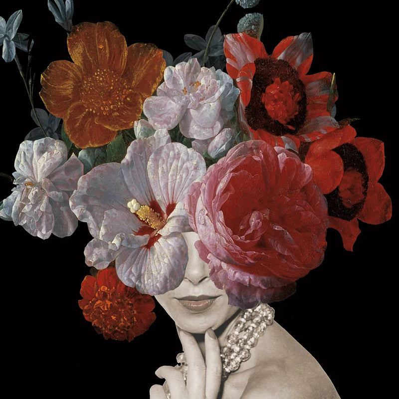 Garden Party II Black Crop by Wild Apple Portfolio. SKU 88447a. Archival Giclee Fine art print for wall decor.