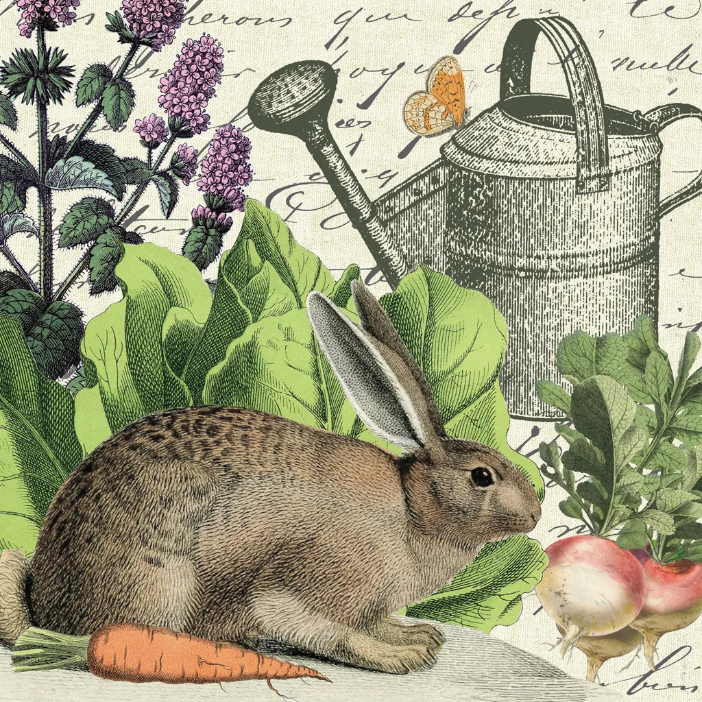 Garden Rabbit I by Wild Apple Portfolio. SKU 45821a. Archival Giclee Fine art print for wall decor.