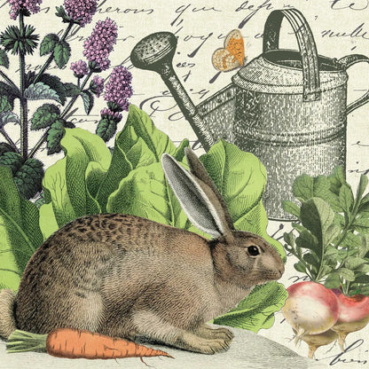 Garden Rabbit I by Wild Apple Portfolio. SKU 45821a. Archival Giclee Fine art print for wall decor.