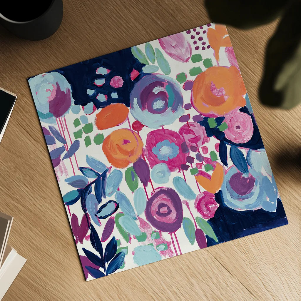 Garden Riot Crop by Wild Apple Portfolio. Shown as a detailed flat fine art print, highlighting archival giclee quality. Available as an archival giclee rolled canvas, fine art paper, or poster print. SKU 21365a.