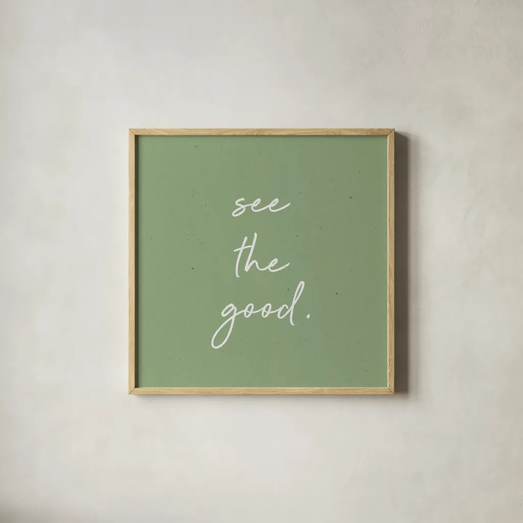 Gentle Words I by Wild Apple Portfolio. Shown in a natural wood glass frame for a timeless modern aesthetic. Available as an archival giclee rolled canvas, fine art paper, or poster print. SKU 64641a.
