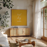 Gentle Words II by Wild Apple Portfolio. Shown in a natural wood frame in a cozy modern living room. Available as an archival giclee rolled canvas, fine art paper, or poster print. SKU 64642a.