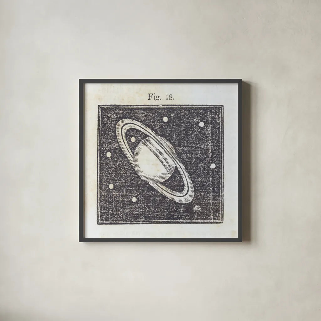 Geography of the Heavens V by Wild Apple Portfolio. Shown in a sleek black glass frame for a contemporary gallery look. Available as an archival giclee rolled canvas, fine art paper, or poster print. SKU 42811a.