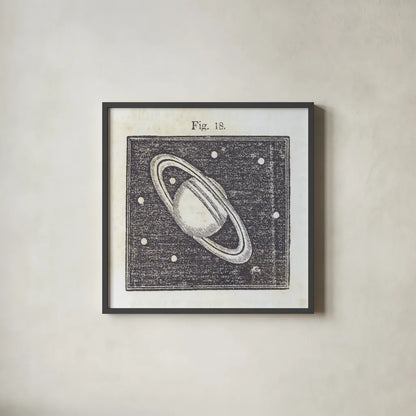 Geography of the Heavens V by Wild Apple Portfolio. Shown in a sleek black glass frame for a contemporary gallery look. Available as an archival giclee rolled canvas, fine art paper, or poster print. SKU 42811a.