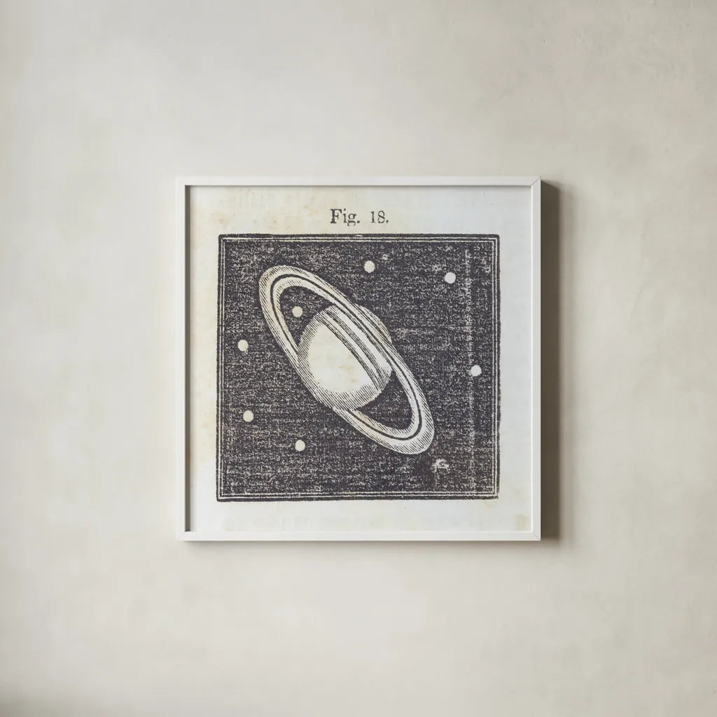 Geography of the Heavens V by Wild Apple Portfolio. Shown in a crisp white glass frame for a clean and minimalist style. Available as an archival giclee rolled canvas, fine art paper, or poster print. SKU 42811a.