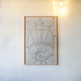 Geography of the Heavens XI by Wild Apple Portfolio. shown as a paper print in a natural frame. Available as a archival giclee rolled canvas, fine art paper, or poster print. SKU 42817h.