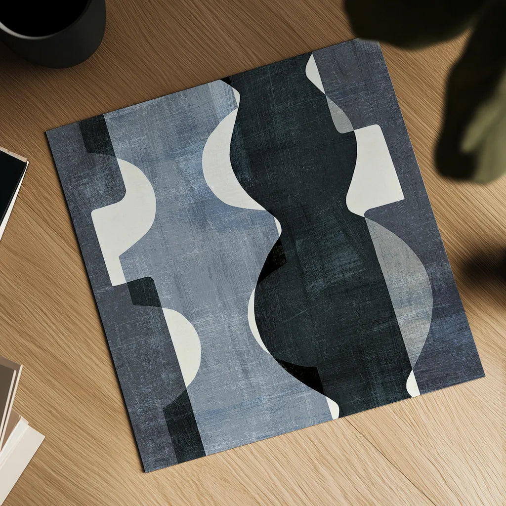 Geometric Deco II BW by Wild Apple Portfolio. Shown as a detailed flat fine art print, highlighting archival giclee quality. Available as an archival giclee rolled canvas, fine art paper, or poster print. SKU 32048a.