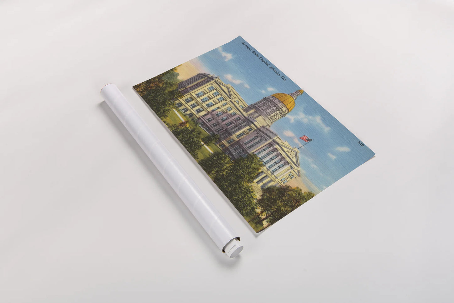 Georgia State Capitol Atlanta by Wild Apple Portfolio. shown as a rolled paper print. Available as archival giclee rolled canvas, fine art paper, or poster print. SKU 101642i.