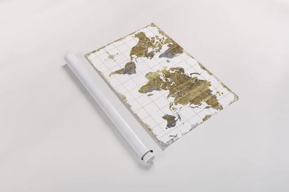 Gilded Map by Wild Apple Portfolio. shown as a rolled paper print. Available as archival giclee rolled canvas, fine art paper, or poster print. SKU 17018i.