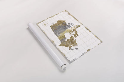 Gilded Map Canada by Wild Apple Portfolio. shown as a rolled paper print. Available as archival giclee rolled canvas, fine art paper, or poster print. SKU 41345i.