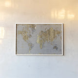 Gilded Map Light Gray by Wild Apple Portfolio. shown as a paper print in a white frame. Available as a archival giclee rolled canvas, fine art paper, or poster print. SKU 49128i.