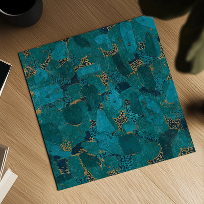 Gilded Stone Turquoise by Wild Apple Portfolio. Shown as a detailed flat fine art print, highlighting archival giclee quality. Available as an archival giclee rolled canvas, fine art paper, or poster print. SKU 16657a.