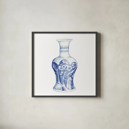 Ginger Jar III on White by Wild Apple Portfolio. Shown in a sleek black glass frame for a contemporary gallery look. Available as an archival giclee rolled canvas, fine art paper, or poster print. SKU 41839a.