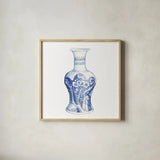 Ginger Jar III on White by Wild Apple Portfolio. Shown in a natural wood glass frame for a timeless modern aesthetic. Available as an archival giclee rolled canvas, fine art paper, or poster print. SKU 41839a.