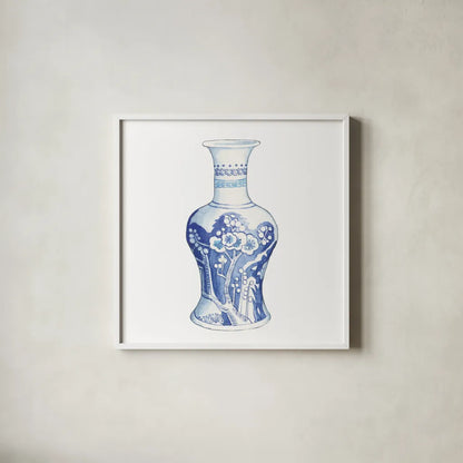Ginger Jar III on White by Wild Apple Portfolio. Shown in a crisp white glass frame for a clean and minimalist style. Available as an archival giclee rolled canvas, fine art paper, or poster print. SKU 41839a.