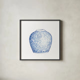 Ginger Jar V on White by Wild Apple Portfolio. Shown in a sleek black glass frame for a contemporary gallery look. Available as an archival giclee rolled canvas, fine art paper, or poster print. SKU 41841a.