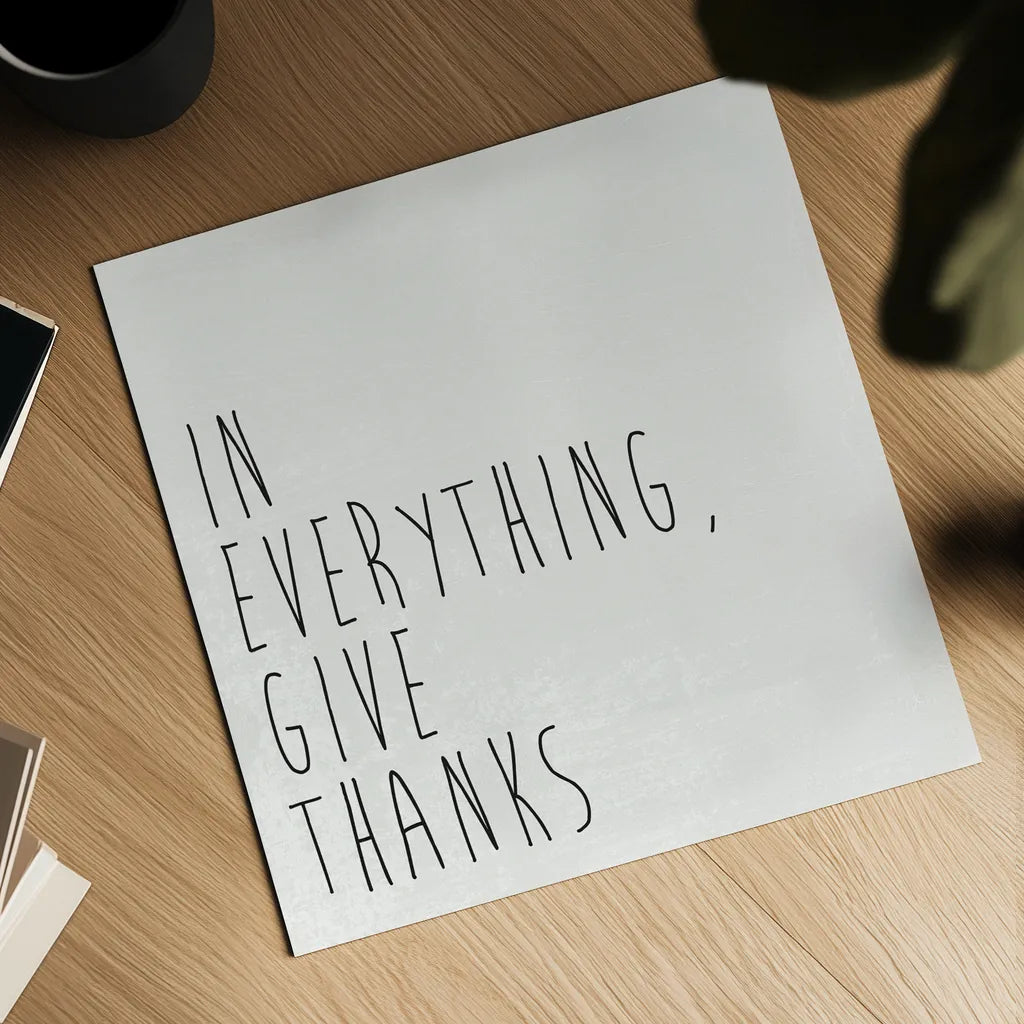 Give Thanks I by Wild Apple Portfolio. Shown as a detailed flat fine art print, highlighting archival giclee quality. Available as an archival giclee rolled canvas, fine art paper, or poster print. SKU 68049a.