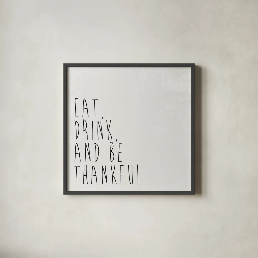 Give Thanks II by Wild Apple Portfolio. Shown in a sleek black glass frame for a contemporary gallery look. Available as an archival giclee rolled canvas, fine art paper, or poster print. SKU 68050a.