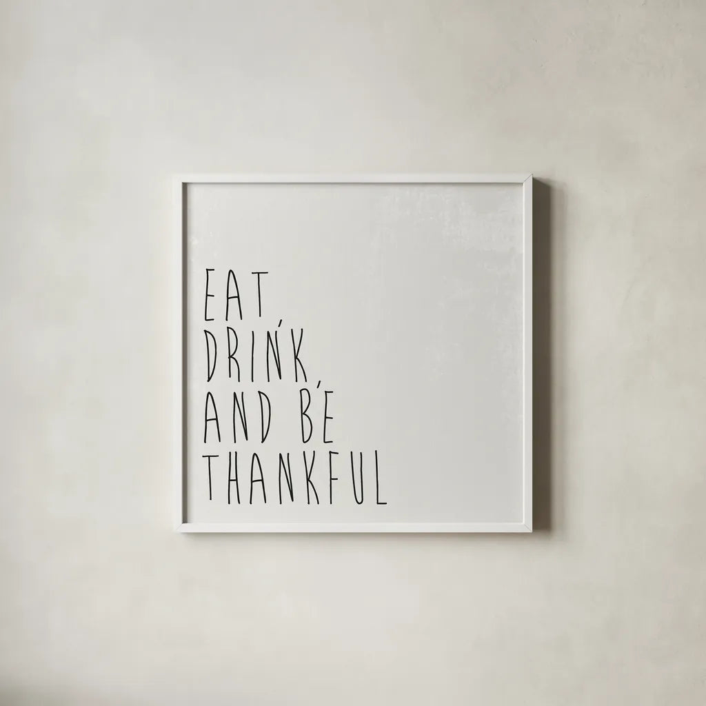 Give Thanks II by Wild Apple Portfolio. Shown in a crisp white glass frame for a clean and minimalist style. Available as an archival giclee rolled canvas, fine art paper, or poster print. SKU 68050a.