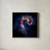 Glittering Galaxy by Wild Apple Portfolio. Shown in a sleek black glass frame for a contemporary gallery look. Available as an archival giclee rolled canvas, fine art paper, or poster print. SKU 87125a.