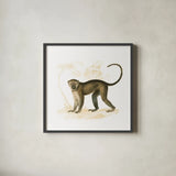 Golden Monkey by Wild Apple Portfolio. Shown in a sleek black glass frame for a contemporary gallery look. Available as an archival giclee rolled canvas, fine art paper, or poster print. SKU 69021a.