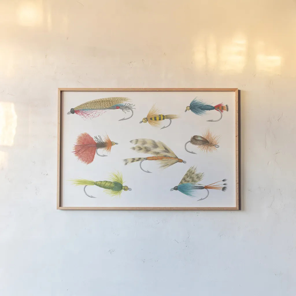 Gone Fishin I by Wild Apple Portfolio. shown as a paper print in a natural frame. Available as a archival giclee rolled canvas, fine art paper, or poster print. SKU 31879i.