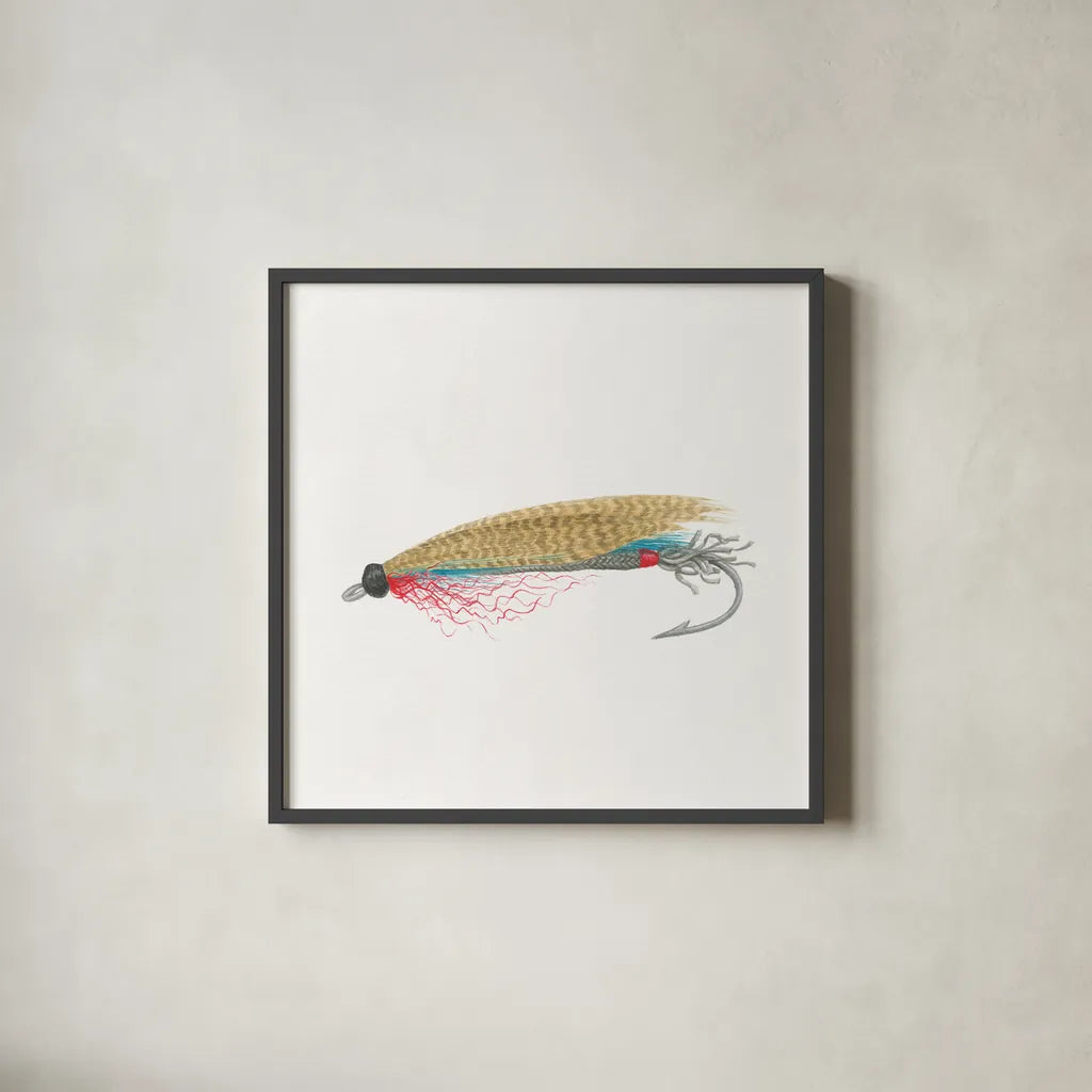 Gone Fishin III by Wild Apple Portfolio. Shown in a sleek black glass frame for a contemporary gallery look. Available as an archival giclee rolled canvas, fine art paper, or poster print. SKU 31881a.