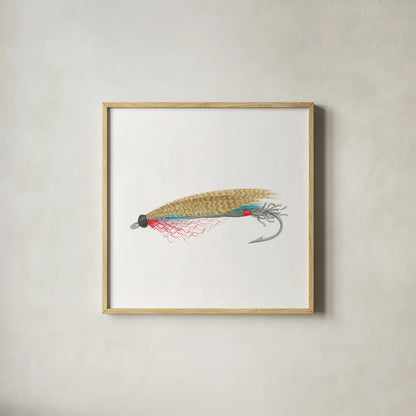 Gone Fishin III by Wild Apple Portfolio. Shown in a natural wood glass frame for a timeless modern aesthetic. Available as an archival giclee rolled canvas, fine art paper, or poster print. SKU 31881a.