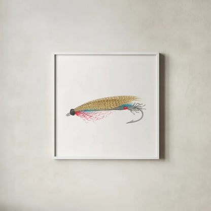 Gone Fishin III by Wild Apple Portfolio. Shown in a crisp white glass frame for a clean and minimalist style. Available as an archival giclee rolled canvas, fine art paper, or poster print. SKU 31881a.