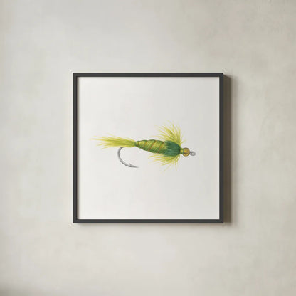 Gone Fishin IV by Wild Apple Portfolio. Shown in a sleek black glass frame for a contemporary gallery look. Available as an archival giclee rolled canvas, fine art paper, or poster print. SKU 31882a.