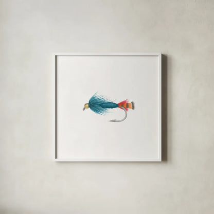 Gone Fishin IX by Wild Apple Portfolio. Shown in a crisp white glass frame for a clean and minimalist style. Available as an archival giclee rolled canvas, fine art paper, or poster print. SKU 31887a.