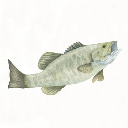 Gone Fishin Small Mouth by Wild Apple Portfolio. SKU 34833a. Archival Giclee Fine art print for wall decor.