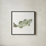 Gone Fishin Small Mouth by Wild Apple Portfolio. Shown in a sleek black glass frame for a contemporary gallery look. Available as an archival giclee rolled canvas, fine art paper, or poster print. SKU 34833a.