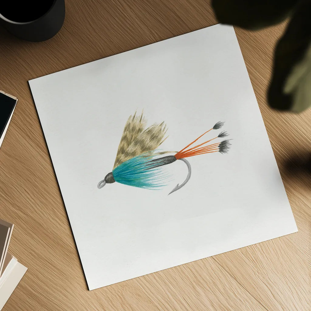 Gone Fishin V by Wild Apple Portfolio. Shown as a detailed flat fine art print, highlighting archival giclee quality. Available as an archival giclee rolled canvas, fine art paper, or poster print. SKU 31883a.