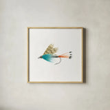 Gone Fishin V by Wild Apple Portfolio. Shown in a natural wood glass frame for a timeless modern aesthetic. Available as an archival giclee rolled canvas, fine art paper, or poster print. SKU 31883a.