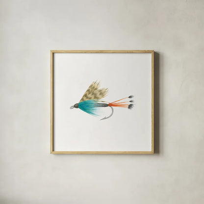 Gone Fishin V by Wild Apple Portfolio. Shown in a natural wood glass frame for a timeless modern aesthetic. Available as an archival giclee rolled canvas, fine art paper, or poster print. SKU 31883a.
