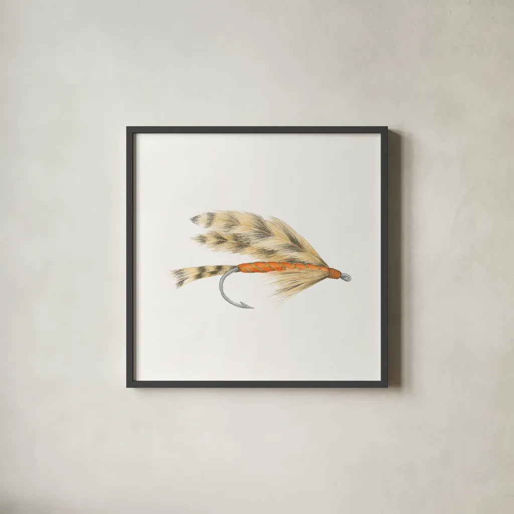 Gone Fishin VI by Wild Apple Portfolio. Shown in a sleek black glass frame for a contemporary gallery look. Available as an archival giclee rolled canvas, fine art paper, or poster print. SKU 31884a.