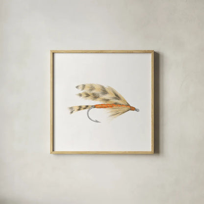 Gone Fishin VI by Wild Apple Portfolio. Shown in a natural wood glass frame for a timeless modern aesthetic. Available as an archival giclee rolled canvas, fine art paper, or poster print. SKU 31884a.