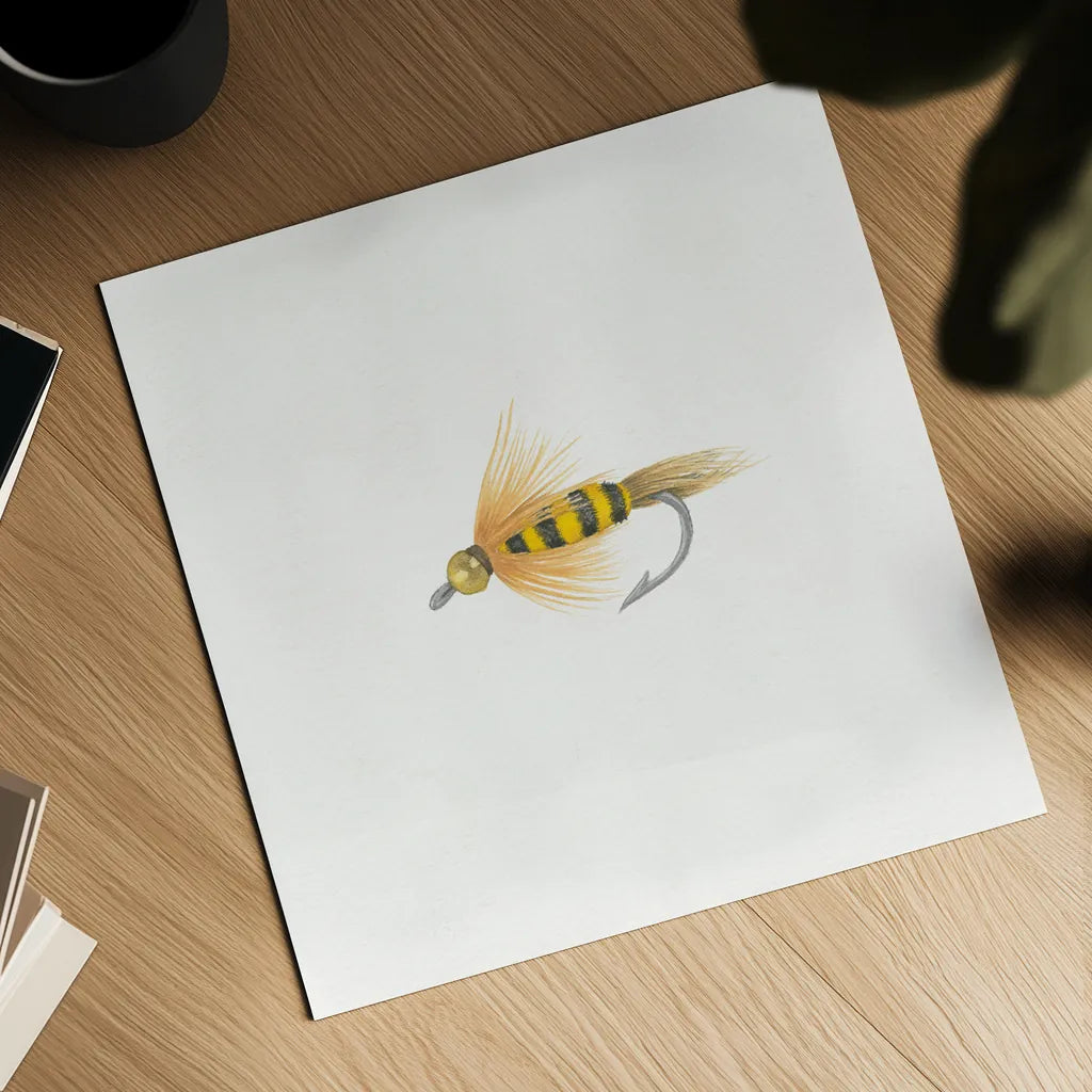 Gone Fishin VII by Wild Apple Portfolio. Shown as a detailed flat fine art print, highlighting archival giclee quality. Available as an archival giclee rolled canvas, fine art paper, or poster print. SKU 31885a.