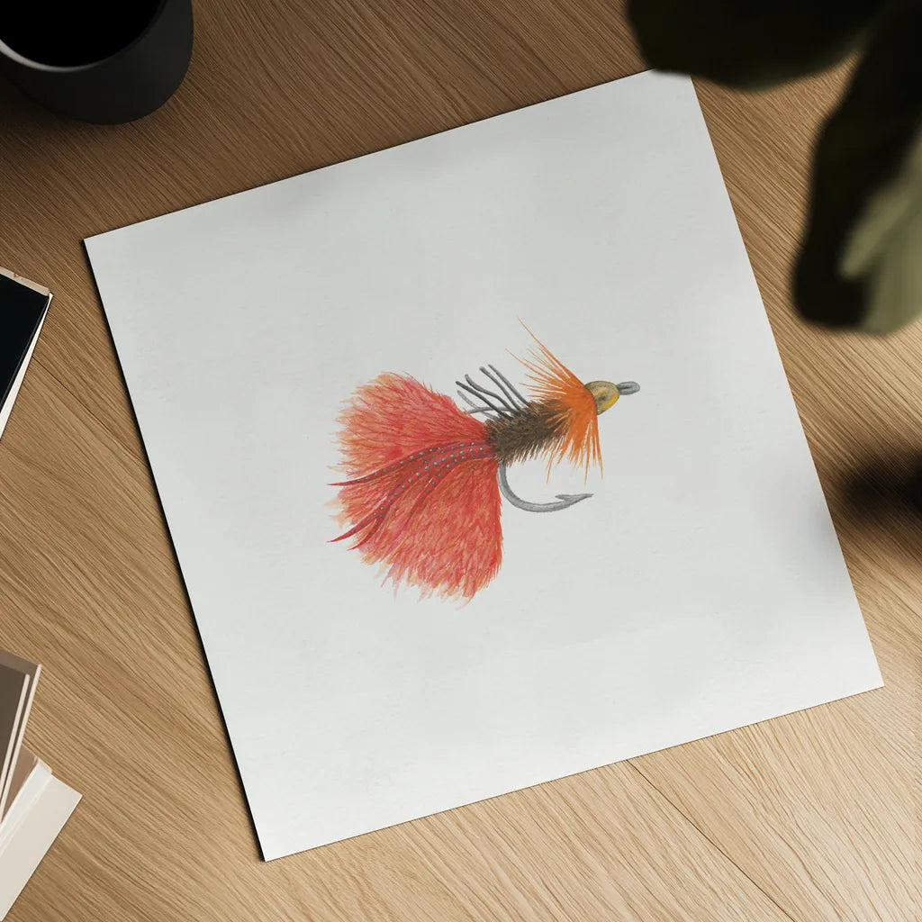 Gone Fishin VIII by Wild Apple Portfolio. Shown as a detailed flat fine art print, highlighting archival giclee quality. Available as an archival giclee rolled canvas, fine art paper, or poster print. SKU 31886a.