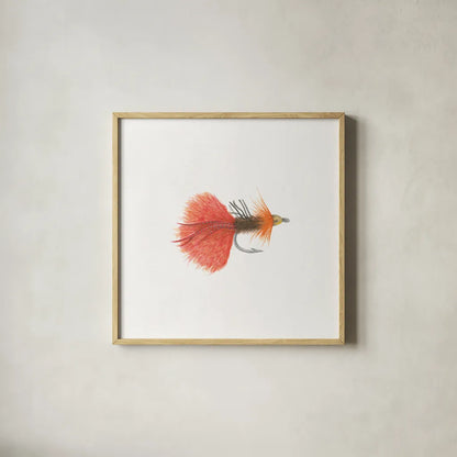 Gone Fishin VIII by Wild Apple Portfolio. Shown in a natural wood glass frame for a timeless modern aesthetic. Available as an archival giclee rolled canvas, fine art paper, or poster print. SKU 31886a.