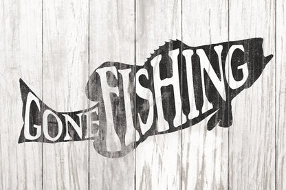 Gone Fishing Sign by Wild Apple Portfolio. SKU 72461i. Archival Giclee Fine art print for wall decor.