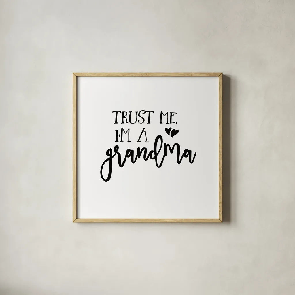 Grandma Inspiration I by Wild Apple Portfolio. Shown in a natural wood glass frame for a timeless modern aesthetic. Available as an archival giclee rolled canvas, fine art paper, or poster print. SKU 54755a.