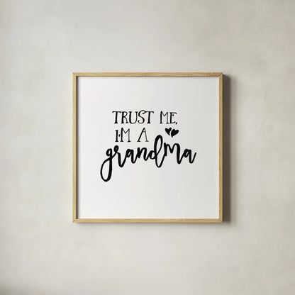 Grandma Inspiration I by Wild Apple Portfolio. Shown in a natural wood glass frame for a timeless modern aesthetic. Available as an archival giclee rolled canvas, fine art paper, or poster print. SKU 54755a.
