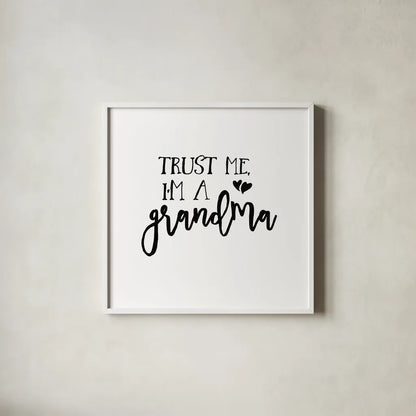 Grandma Inspiration I by Wild Apple Portfolio. Shown in a crisp white glass frame for a clean and minimalist style. Available as an archival giclee rolled canvas, fine art paper, or poster print. SKU 54755a.