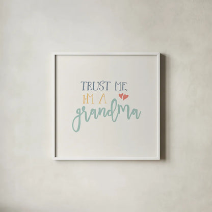 Grandma Inspiration I Color by Wild Apple Portfolio. Shown in a crisp white glass frame for a clean and minimalist style. Available as an archival giclee rolled canvas, fine art paper, or poster print. SKU 54783a.