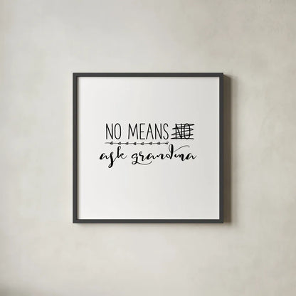 Grandma Inspiration II by Wild Apple Portfolio. Shown in a sleek black glass frame for a contemporary gallery look. Available as an archival giclee rolled canvas, fine art paper, or poster print. SKU 54756a.