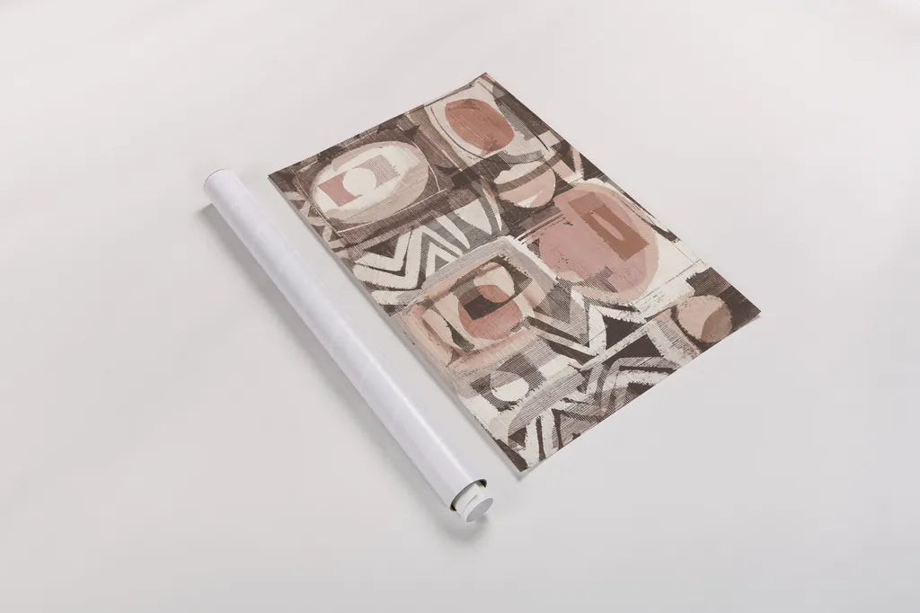 Graphic Abstract III Blush by Wild Apple Portfolio. shown as a rolled paper print. Available as archival giclee rolled canvas, fine art paper, or poster print. SKU 82382i.
