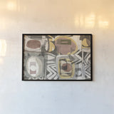 Graphic Abstract III Sunbaked by Wild Apple Portfolio. shown as a paper print in a black flame. Available as a archival giclee rolled canvas, fine art paper, or poster print. SKU 52116i.