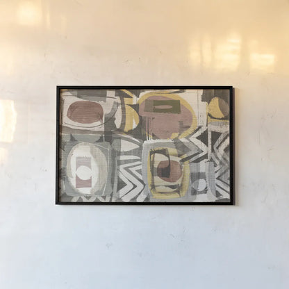 Graphic Abstract III Sunbaked by Wild Apple Portfolio. shown as a paper print in a black flame. Available as a archival giclee rolled canvas, fine art paper, or poster print. SKU 52116i.